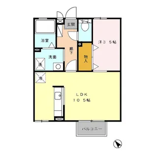 ルミエールTOJIKI B棟【1階】の間取り