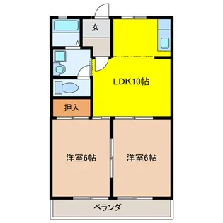 岐阜県揖斐郡揖斐川町三輪【アパート】の間取り