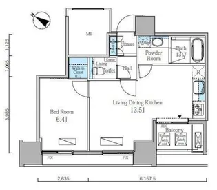 富ヶ谷スプリングス【3階】の間取り