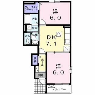 ヴィラージュA【1階】の間取り
