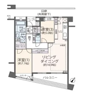 新百合ヶ丘パークハウスヒルズテラス【2階】の間取り
