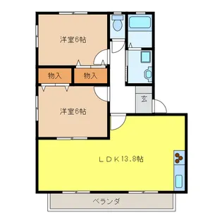ムーンテラス片山 S館【2階】の間取り