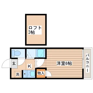 アップルハウス六十人町【1階】の間取り