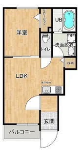 1LDKの間取り画像