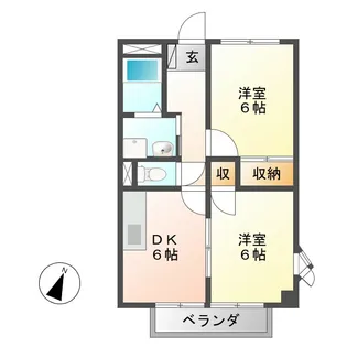 サニーハイツ【2階】の間取り