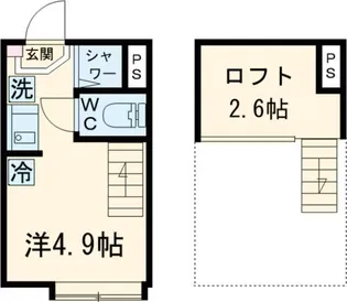 シースカイ平井【1階】の間取り