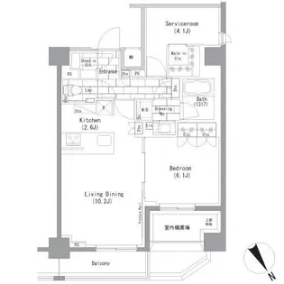 ザ・パークハビオ横浜山手【7階】の間取り