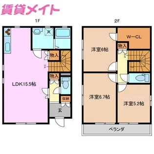 三重県四日市市別名4【一戸建】の間取り