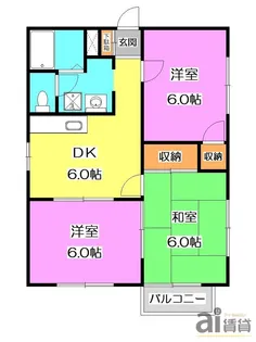 埼玉県狭山市大字水野【アパート】の間取り