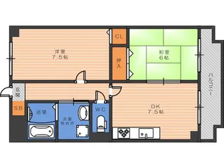 クラウド大峰【4階】の間取り