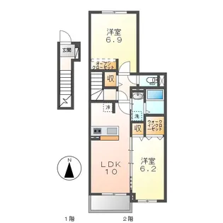 愛知県愛西市佐屋町新田【アパート】の間取り