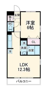 クレインコート弐番館【3階】の間取り