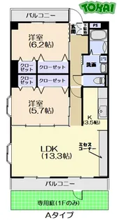 風の杜北館【5階】の間取り