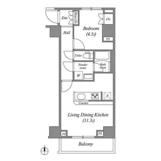 東京都墨田区石原3【マンション】の間取り