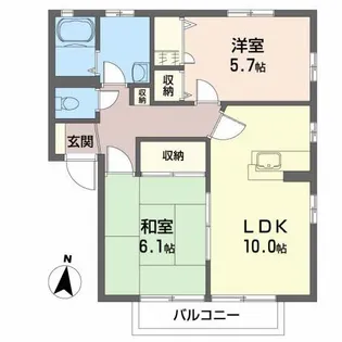 フィオレB【2階】の間取り