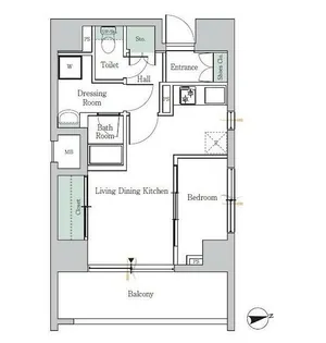 ONE ROOF FLAT TOGOSHI【10階】の間取り