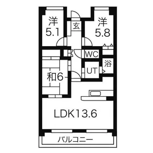 ア・レーズ平子【4階】の間取り