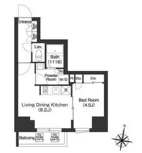 ミリアレジデンス広尾【4階】の間取り