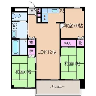 武蔵中原レジデンス【6階】の間取り