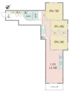 (シニア限定)ヘーベルヴィレッジ横須賀うみかぜ公園【1階】の間取り