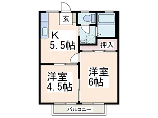 中山コ-ポA【2階】の間取り
