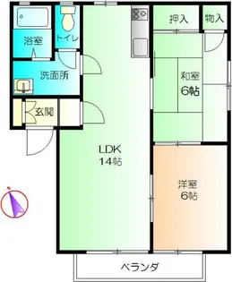 サンハイツII【1階】の間取り
