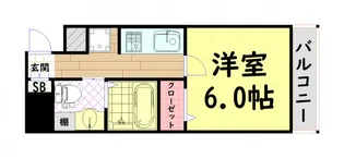 エグゼ難波南【6階】の間取り