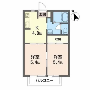 ディアス安積B【2階】の間取り