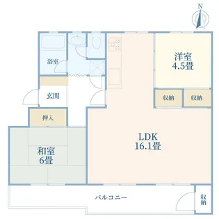 田園青葉台住宅団地16号棟【2階】の間取り