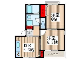 コムオ-ル【2階】の間取り