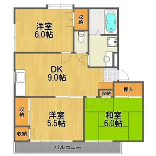 ベルフラワーハイツII【2階】の間取り