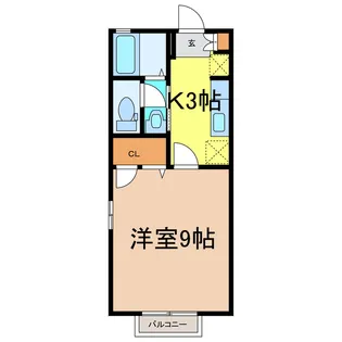 グランシード駅東B【2階】の間取り