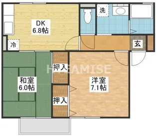 セジュールたさきB棟【1階】の間取り