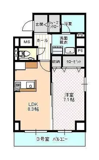 ハートフル医大西【8階】の間取り