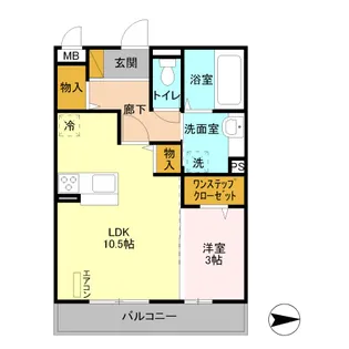 リバーサイドKIII【2階】の間取り