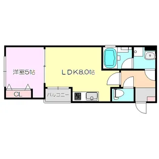 ALEGRIA上新庄【3階】の間取り