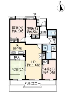 UR千葉ニュータウンプロムナード桜台12番街【2階】の間取り