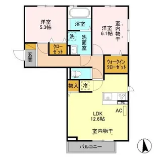 グランデ西千手【3階】の間取り