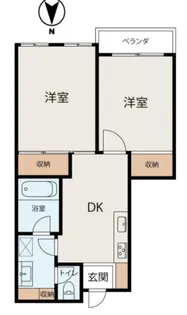 朝日富士見坂マンション【2階】の間取り