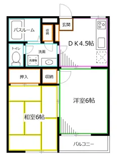 クレセント・ドヌールE【1階】の間取り