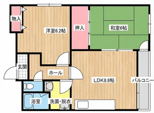 ボンジュールLF【6階】の間取り