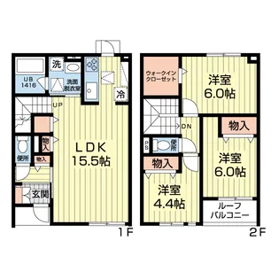 ruhe raum Bの間取り