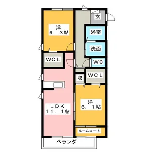 ファボーレ・ドエルT A棟【1階】の間取り