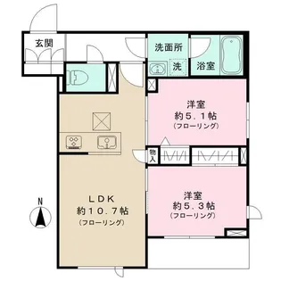 ヴィラコート アルフラット【1階】の間取り