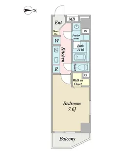 キャスフィーレ武蔵小杉【1階】の間取り