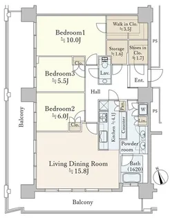 パークタワー品川ベイワード【18階】の間取り