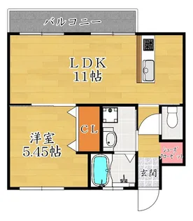 シャンテー東香里【1階】の間取り