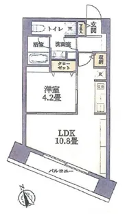 シャンブル牛込【4階】の間取り