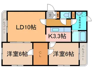 リリィベル【3階】の間取り