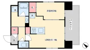 ドゥ‐ コルド【6階】の間取り